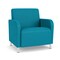 Lesro Siena Lounge Reception Wide Guest Chair, Brushed Steel, OH Waterfall Upholstery SN1201 - alternate 1